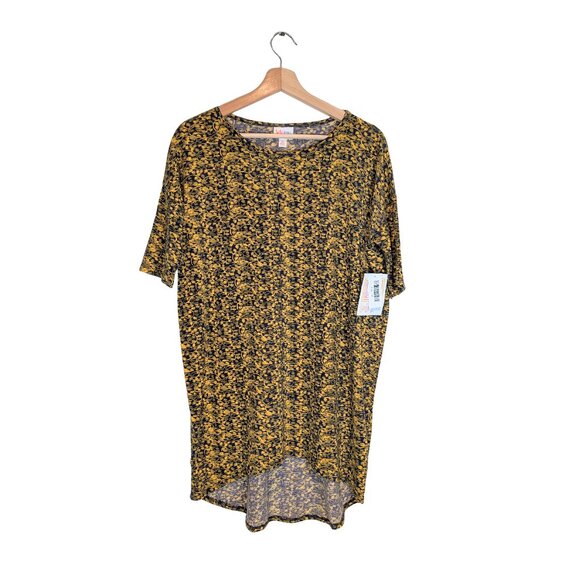 NWT LuLaRoe Irma Tunic Women's XS Top Oversized Shirt relaxed Blue & Yellow - Picture 2 of 6